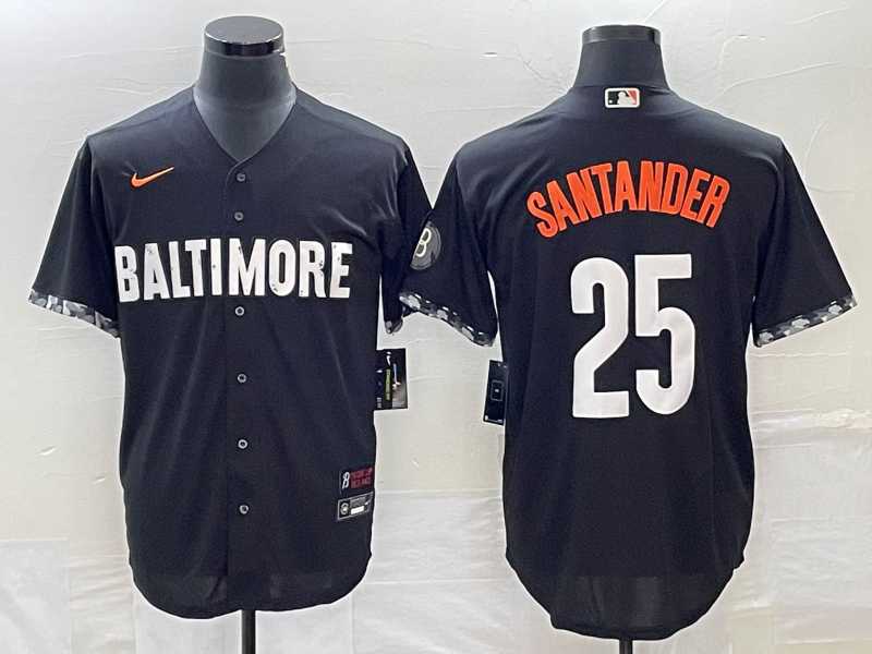 Mens Baltimore Orioles #25 Anthony Santander Black 2023 City Connect Cool Base Stitched Jersey